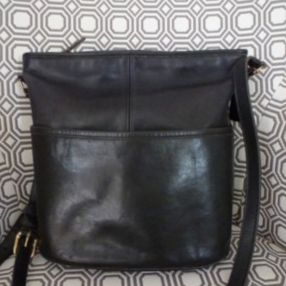 Coach Black Leather Crossbody Bucket Bag - Picture 5 of 8